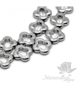 ГЕМАТИТ "Ван Клиф", с титановым покрытием, цвет никель, 1 штука