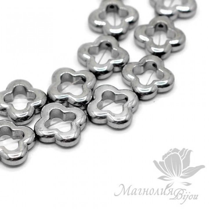 ГЕМАТИТ "Ван Клиф", с титановым покрытием, цвет никель, 1 штука