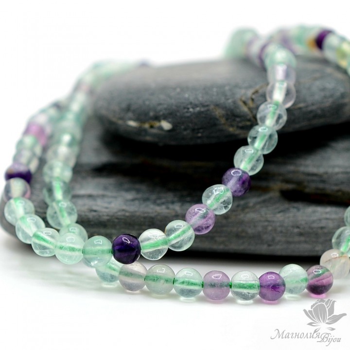 ФЛЮОРИТ натуральный (качество А), 4 мм, 10 штук