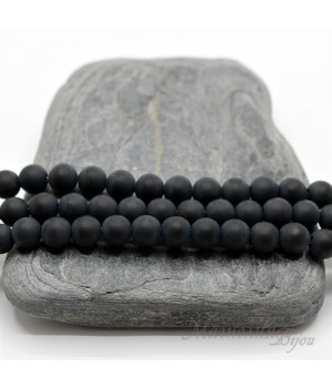 Чёрный агат, матовый 6мм, 10 штук
