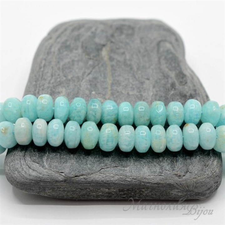 АМАЗОНИТ рондель(Перу), 4 : 8мм, 10 штук