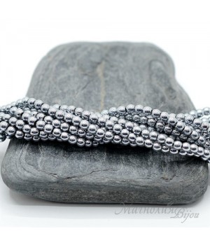 Гематит 3мм с титановым покрытием никель, 50 штук