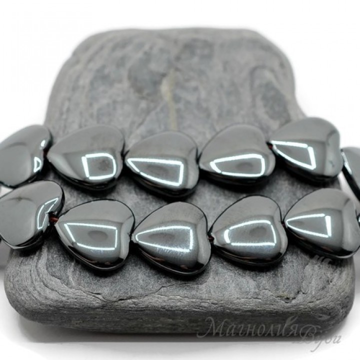 ГЕМАТИТ "Heart"  16:25мм, 2 штуки