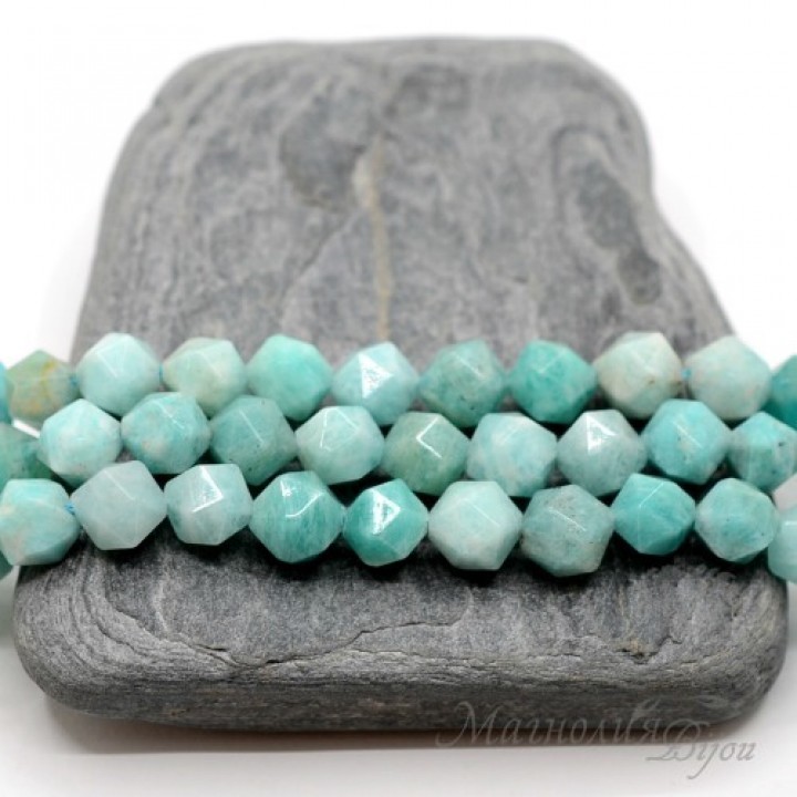 Амазонит натуральный 7,5~8мм, 5 штук
